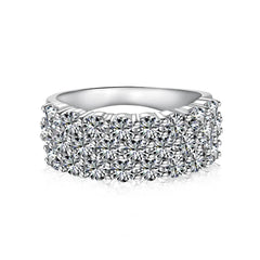 Aetolia High End Wholesale Custom Diamond Jewelry S925 Sterling Silver Wedding Ring Band Round Cut Engagement Rings For Women