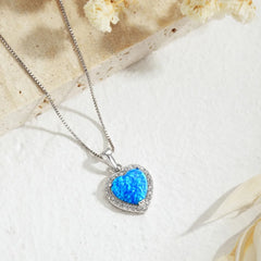 Aetolia Dainty Layering heart shape Choker Custom Charm Women Jewelry 18k Gold Plated blue Opal Pendant Necklaces for women