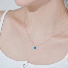 Aetolia hot sale Luxury 925 Sterling silver Gold Chain cubic Zirconia tennis Necklace Designs blue Opal Necklaces jewelry women