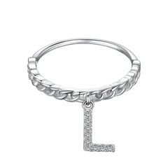 Aetolia Fashion Jewelry Trend Wholesale Ring Party Gift S925 Sterling Silver Stackable Initial Letter A-Z Rings For Women Daily Wear