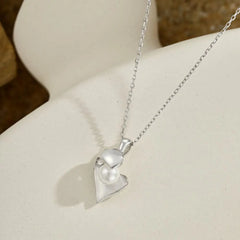 Aetolia Trendy Multilayer Pearl Heart Necklace 18K Gold Plated Metal Chain Boho Choker Pendant Layered Necklaces For Women