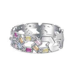 Aetolia High End Iced Out Geometry S925 Sterling Silver Ring Pink Diamond Cz Cubic Zirconia Rings Bracelets Earrings Jewelry Set