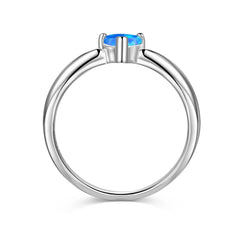 Aetolia No Moq Minimalist Female Blue Opal Stone Ring Fine Jewelry Charm 925 Sterling Silver Love Heart Rings For Women Girl Gift