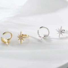Aetolia Wholesale 925 Sterling Silver Earrings Gold Plated Zircon Ear Cuff Fine Jewelry Elegant Dainty Star Earring