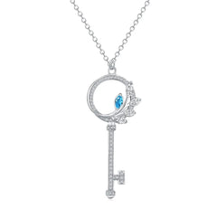 Aetolia Cz Cubic Zirconia Charm Key Pendant 925 Sterling Silver Layering Necklaces 18K Gold Plated Chain Necklace For Pendant Women Gift