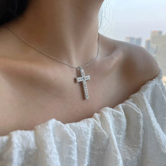 Aetolia Unisex Best Seller Fashion Personalized Hip Hop Adjustable Twinkle Cross Pendant Sterling Silver 925 Necklaces Custom