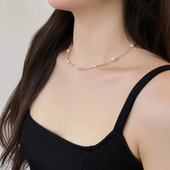 Aetolia Minimalism 925 Broken Silver Beads Charm Necklace Clavicle Chain Shell Pearl Necklaces For Women Bracelet Jewelry Set