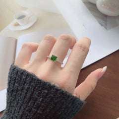 Aetolia Custom 5A CZ Cubic Zirconia Emerald Stone Green Engagement Ring Diamond 925 Sterling Silver jewelry Gold Wedding Rings For Women