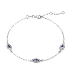Aetolia Cubic Zirconia Blue Devil Eye Bracelet 925 Sterling Silver Jewelry 18K Gold Tennis Diamond Charm Bracelets Women