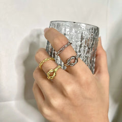 Aetolia 925 Knot hot sale Rings Hearts Sterling Silver Adjustable Rings Women For Couple 18k Gold Crossover & Twist Rings Jewelry