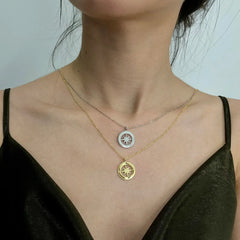 Aetolia 18k gold plated plain gold figure face pendant customized best friend choker silver jewelry women set jade gold necklace