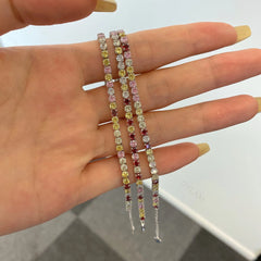 Aetolia Multi Color 5A 18k plated Cubuic Zircon Iced Out Bling Full Stones 925S Sterling Silver Women CZ Tennis Gold Bracelets