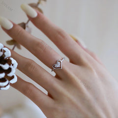 Aetolia Heart Rings Wedding Bling Bling Love Rings High Quality Zircon Wholesale Heart Zircon Rings For Engagement
