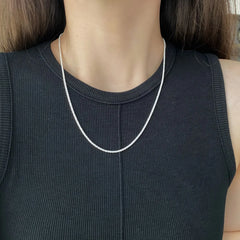 Aetolia 925 Sterling Silver Necklace Round Cut 5A Cubic Zircon Diamond Tennis Chain For Women Men Tennis Chain Necklaces