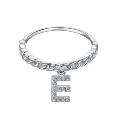 Aetolia Fashion Jewelry Trend Wholesale Ring Party Gift S925 Sterling Silver Stackable Initial Letter A-Z Rings For Women Daily Wear