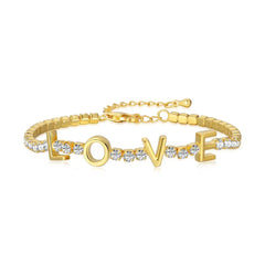 Aetolia Custom Designer 18K Gold Plated Love Mama Bracelet Jewelry Tennis Bracelets Bangles For Women Mother'S Day Gift Adjustable