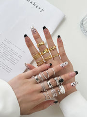 Aetolia Fine Minimalist Jewelry S925 Silver Rhodium 18K Gold Plated Irregular Wide Concave Convex Adjustable Women Rings for women