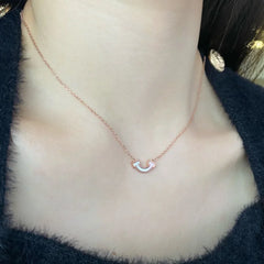 Aetolia trendy sterling silver smile shell pendant statement gold plated stackable necklaces chain women S925 necklace