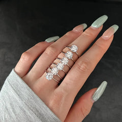 Aetolia Custom s925 Sterling Silver Eternity Round Oval Ring 5A Cz Cubic Zirconia Promise Engagement Wedding Rings Jewelry Women