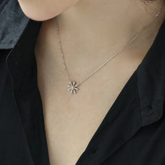 Aetolia New Arrivals 925 Sterling Silver Stud Earring Cute Daisy Flower Pendant Necklaces Cubic Zirconia Rings Jewelry Women Set