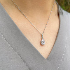 Aetolia High Quality Elegant Wholesale jewelry Women Accessories Chain Plata 925 Sterling Silver CZ Water Drop Pendant Necklace