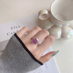 Aetolia Moissanite Square Shape 925 Sterling Silver Ring Set Female Engagement Wedding Band Stacking Rings For Women Fine Jewelry