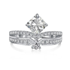 Aetolia Custom Shinny Jewelry 18K Gold Plated Heart Pear Cut Solid 925 Sterling Silver Ring Halo Engagement Wedding Rings Band women