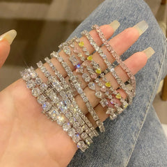 Aetolia Custom Mujeres Pulseras Diamond Charm Bracelet Bangles Cubic Zircon Cuban Link Jewelry 925 Silver Tennis Bracelets Women