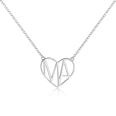 Aetolia Cubic Zirconia S925 Sterling Silver Minimalist Mom Heart Shape Mama Necklaces For Mother'S Day Gift Letter Ma Pendant Necklace