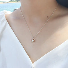 Aetolia Hot Sell Style Silver Sterling 925 Necklace Pendent Women Gold Rhodium Plated Dainty Simple Starfish Necklace
