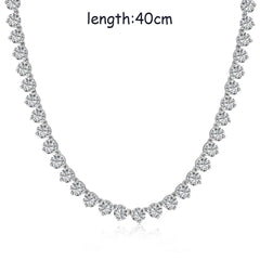 Aetolia Tennis Chain 18K Gold Plated Cubic Zirconia Necklace Set Pendant Diamond Chain S925 Sterling Silver Tennis Necklaces For Women
