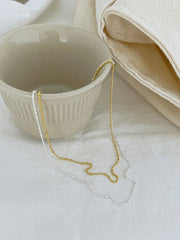 Aetolia Minimalist Hypoallergenic Non Tarnish Nickel Free 925 Sterling Silver Rhodium 18K Gold Plated Beaded Chain Necklaces women