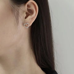 Aetolia S925 Silver Choker Shiny Cubic Zircon Hollow Sweet Heart Pendants For Women Stud Earrings Necklaces Rings Jewelry Sets