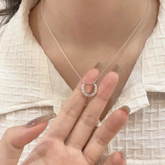 Aetolia Trendy 925 Sterling Silver Necklace Rhodium Plated U Shape Women Pendant Dainty Necklace for Women Girlfriend