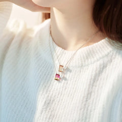 Aetolia New Design 925 Sterling Silver Colorful Necklace Chain Cubic Zirconia Charm Pendant Pearl Necklace For Women Jewelry Gifts