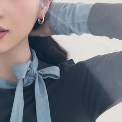 Aetolia Waterproof Minimalist French Elegant Smooth C Shape Stud Earring S925 Sterling Silver Hoop Earrings Women Jewelry Party