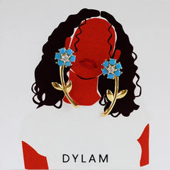 Aetolia Plant Flower Fashion Earrings Trend Jewelry Drop Statement Gold Earrings Set with Card 21524 Earring Women