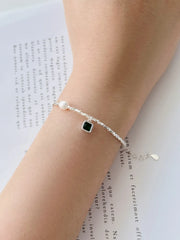 Aetolia New Arrival Stylish S925 Silver Rhodium Plated Beaded Fresh Water Pearl Emerald Green 5A Zirconia Pendant Bracelets