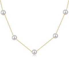 Aetolia Luxury 18K Gold Plated Chain Link Jewellery Silver 925 Necklace For Wedding Party Pearl Necklaces Pendants For Women