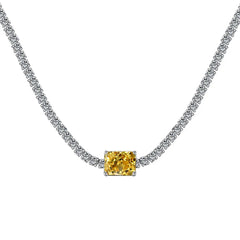 Aetolia Low Moq Vintage CZ Cubic Zirconia Pink Blue Square Heart Pendant 925 Sterling Silver Cuba Chain Link Tennis Necklaces For Women
