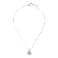 Aetolia Fine Jewelry 925 Sterling Silver Hollow Pattern Rose Pendant Necklace Shiny Zircon Flower Necklaces Chain For Women