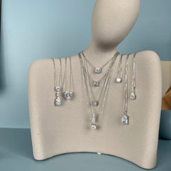 Aetolia Women Chain 18K Gold Plated Jewelry Popular 925 Sterling Silver Statement Heart Luxury Cubic Zircon Pendant Necklace