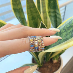 Aetolia Minimal finger New Fashion S925 Silver heart stone 5a cz ring band luxury wedding rings for Women