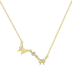 Aetolia Jewelry Dainty 18K Gold Plated 925 Silver Pendant Pendant Collar De Collares Para Mujer Cadena Oro Butterfly Necklaces Women