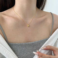 Aetolia Minimalist High End Non Tarnish S925 Silver Small Waterdrop Pendant Necklace 18K Gold Plated Geometric Necklaces For Women