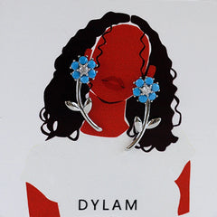 Aetolia Plant Flower Fashion Earrings Trend Jewelry Drop Statement Gold Earrings Set with Card 21524 Earring Women