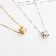 Aetolia 925 Silv necklace Tennis Chain Necklace Sterling Silver Womens Circle Gold Plated Trendy Zircon Circular Pendant Jewelry