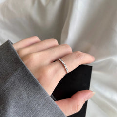 Aetolia S925 Wholesale Plated Sterling Silver Rings CZ Simulated Diamond Stackable Engagement Ring Eternity Bands For Women Gift