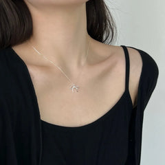Aetolia High Quality Aetolia New Design Sweet Bow Charm Pendant Necklaces For Women Gift 925 Silver Necklace Ring Earring Jewelry Set