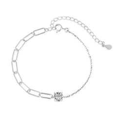 Aetolia Cuba Drop Heart Shape Iced Out Tennis Cubic Zirconia 925 Silver Chain Crystal Bracelets Bangles Charm For Bracelet Women